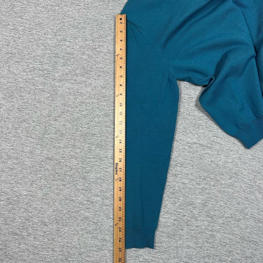 Brooks Brothers Sweater Mens Size Small Blue Merino Wool Blend V-Neck Preppy - Picture 8 of 10